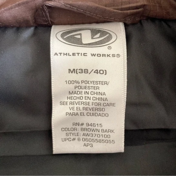 Athletic Works Men's Brown Zip-up Puffer Coat Medium (38/40) - Picture 3 of 5